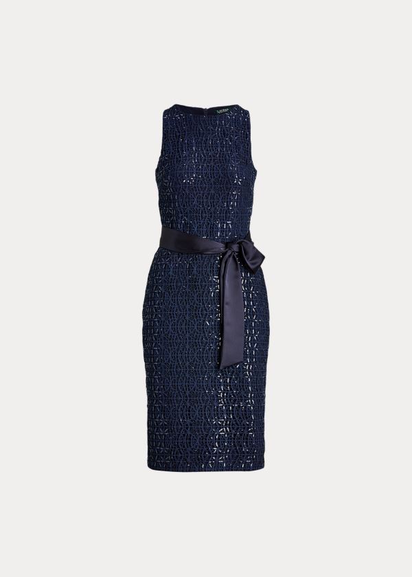 Women's Ralph Lauren Sequined-Lace Cocktail Dresses | 123045UPE